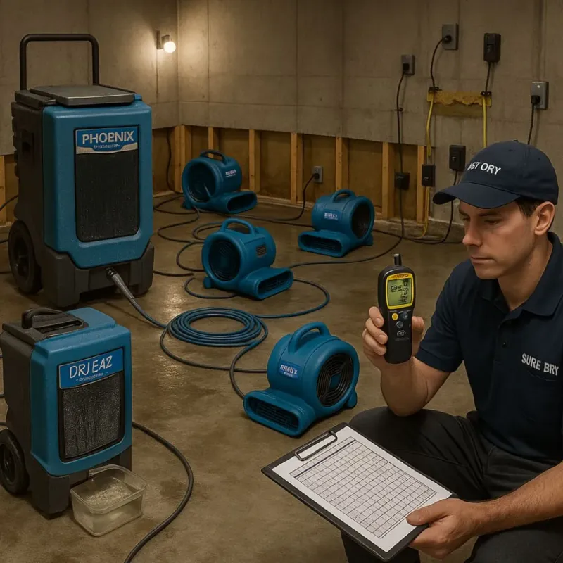 Structural Drying and Dehumidification process in Mechanicsville, IA